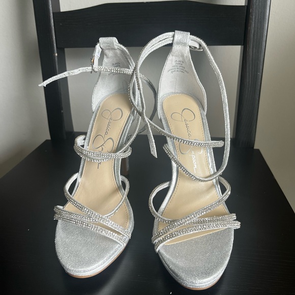 Jessica simpson heeled sparkly sandal with gems - Picture 3 of 5